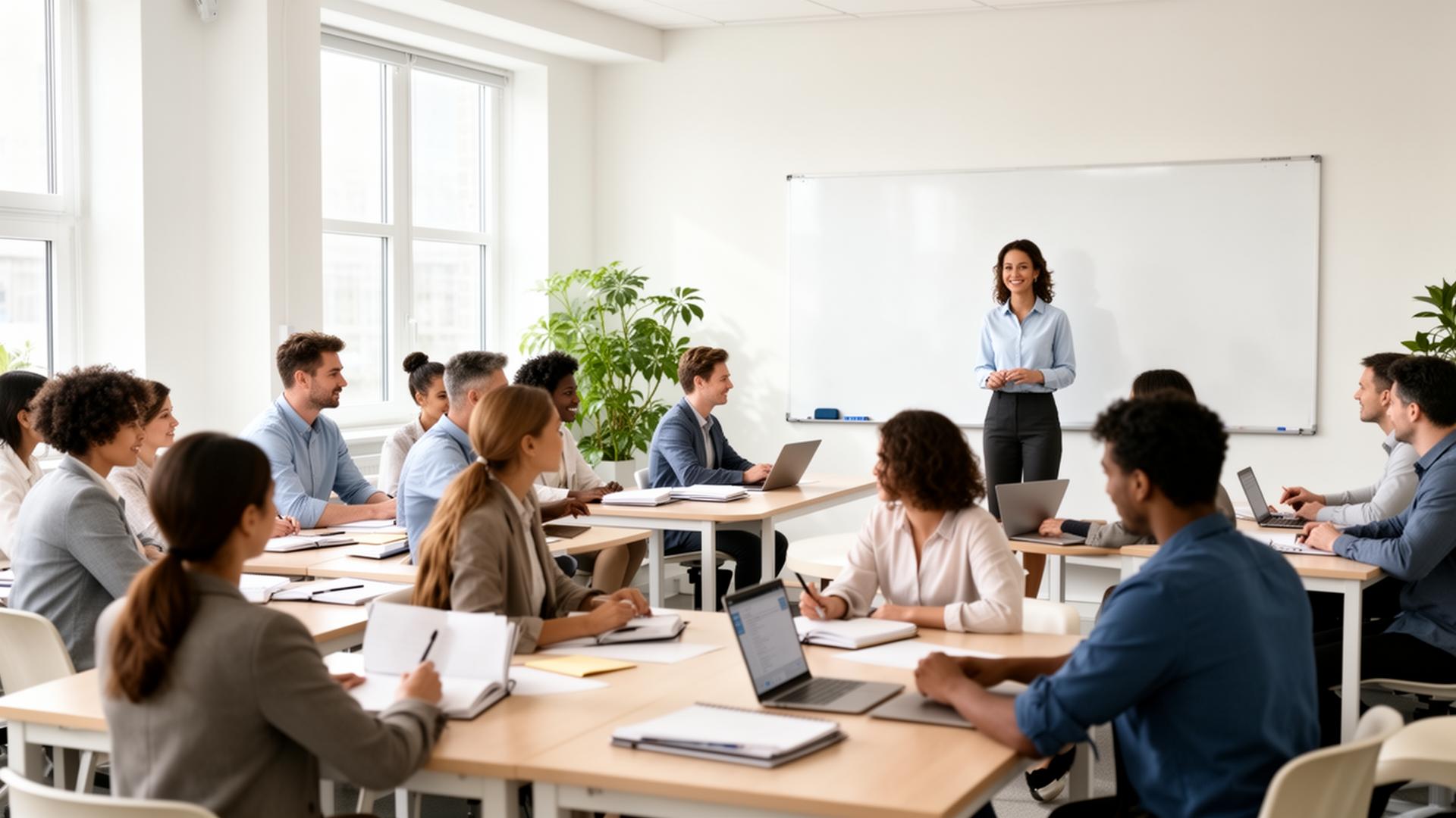 Sesiune de curs de igienă în sală modernă